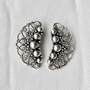 Vintage Made in Germany Silver Clip on Earrings.